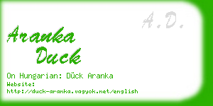 aranka duck business card